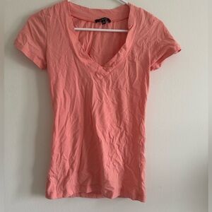 Women's Peach V-Neck Top